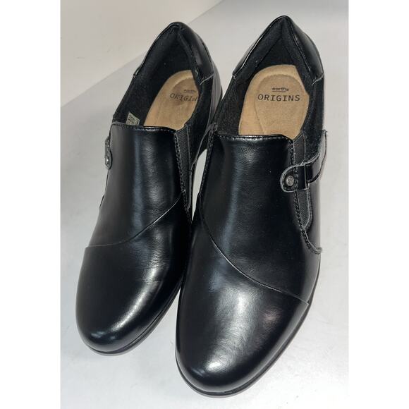 EARTH ORIGINS‎ Gayle Black LEATHER BUCKLE BOOTIES Woman’s 10M - Picture 1 of 10